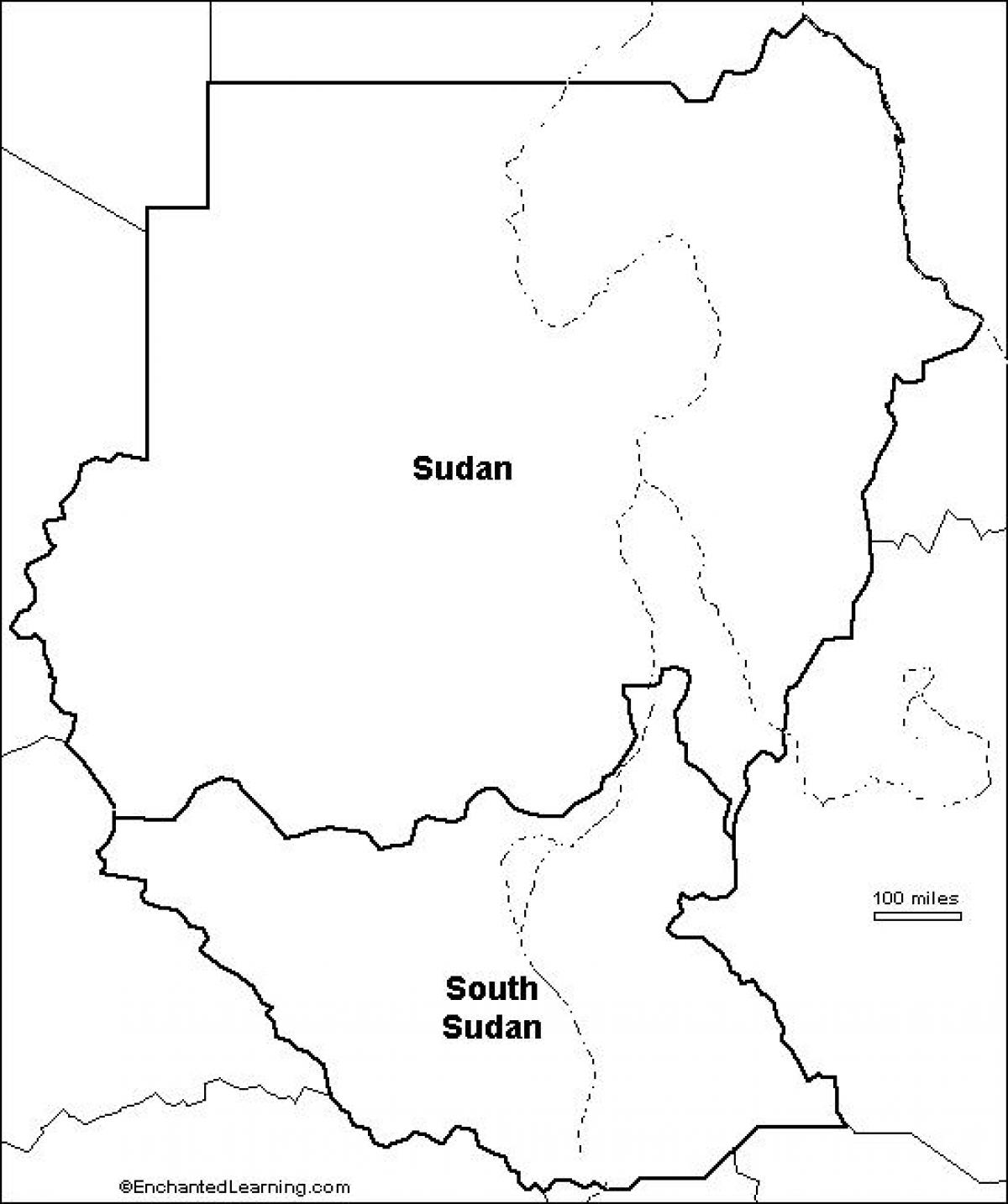 地図のスーダン白