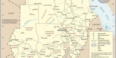 地図のスーダンの国