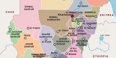 地図のスーダン地域