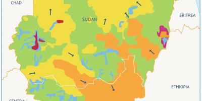 地図のスーダン流域 