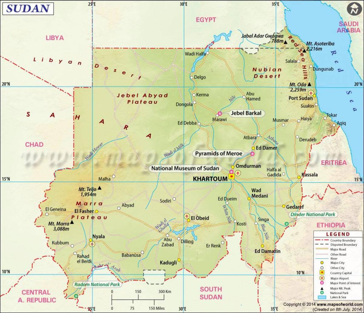 地図のスーダン